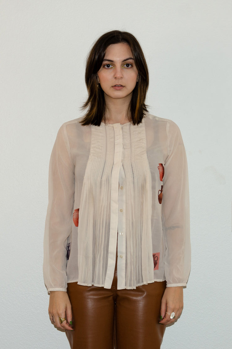 sold Jug Pleated Button Down